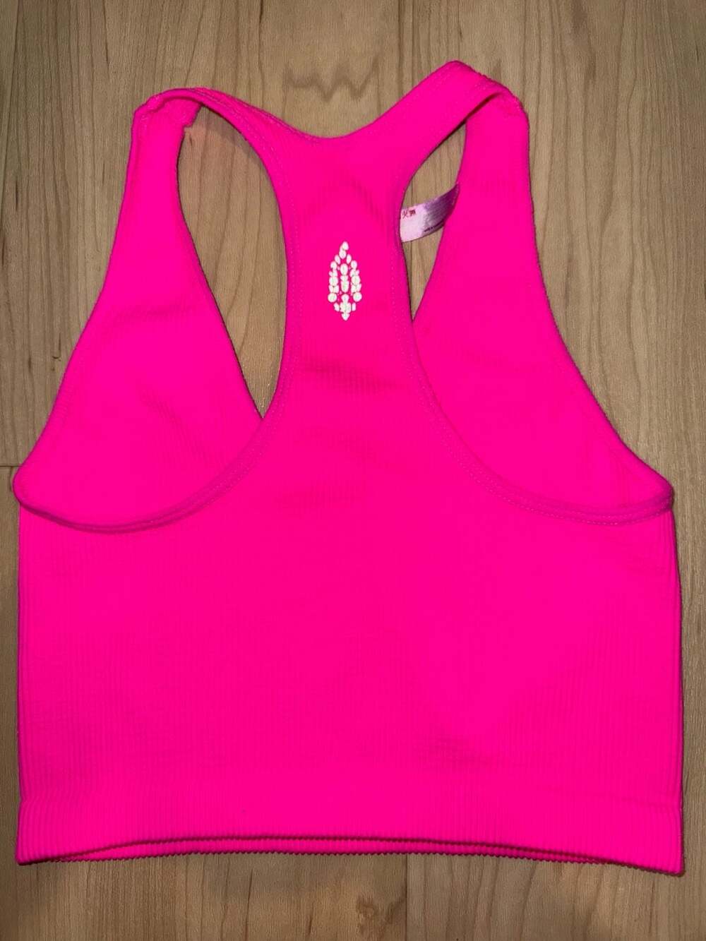 Free People FP Movement Good Karma Crop Tank Top Neon Pink Size XS - Picture 6 of 7
